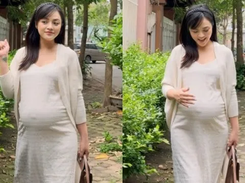 Thu Quỳnh khoe nhan sắc và bụng bầu to vượt mặt tháng cuối thai kỳ, hé lộ thông tin đặc biệt trước ngày lâm bồn