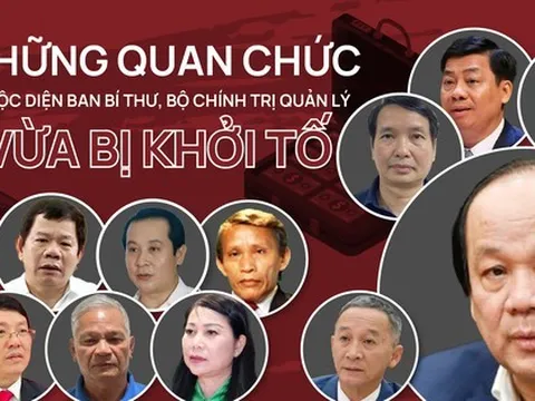 Những quan chức thuộc diện Ban Bí thư, Bộ Chính trị quản lý vừa bị khởi tố