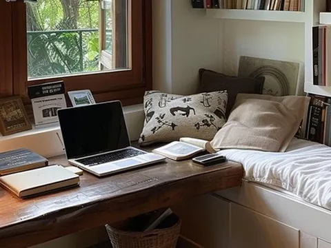 Bệ cửa sổ biến đổi bất ngờ khi kê thêm một tấm gỗ, trở thành nơi đẹp nhất trong căn nhà