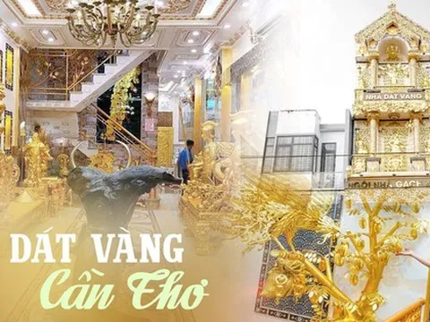 Lóa mắt với ngôi nhà dát vàng ở Cần Thơ: Du khách nghi ngờ không phải vàng thật, gia chủ "tung chiêu" khẳng định sự thật về tác phẩm của mình