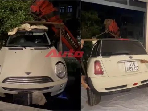Ước được như idol Cường Đô-la, một chủ xe MINI Cooper cẩu xe lên tầng 2 chỉ để ngắm